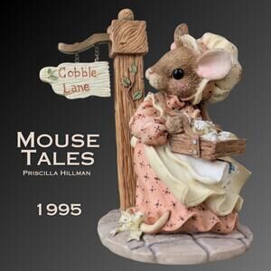 1995 Mouse Tales Priscilla Hillman  Figurine "Hot Cross Buns" Enesco 160695